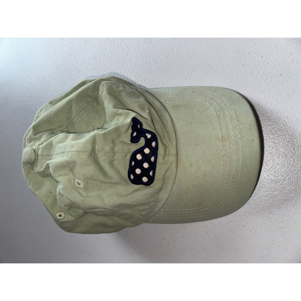 Vineyard Vines Womens Sage Green Polka Dot Whale Logo Adjustable Baseball Hat